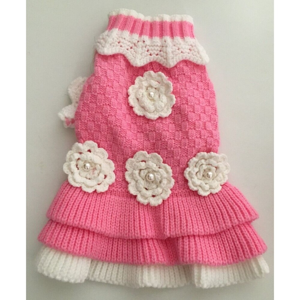 Joytale Pretty Pink Sweater for Small Pet Dog Size 2 Neck 9" Chest 13 " Animals